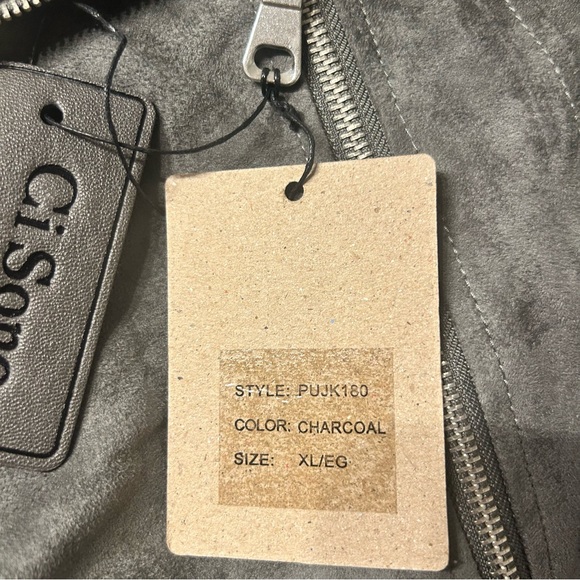 *NWT* Ci Sono by Cavalini Charcoal Gray Vegan Leather Moto Jacket, Size XL - Picture 10 of 10